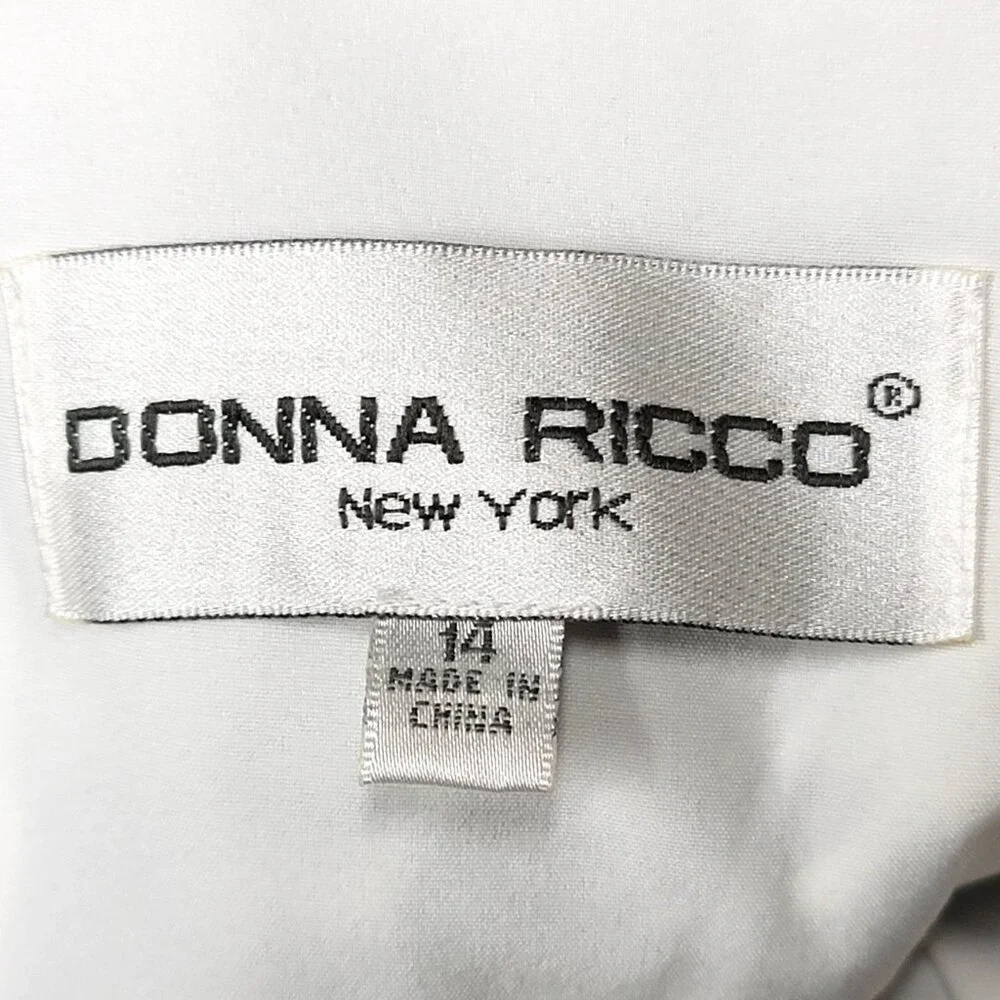 Donna Ricco New York Black White Polka Dot Strapless A-Line Retro Dress 14